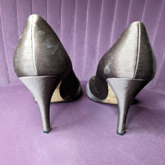 Nina Size‎ 7.5 Brown Satin Formal Heels - Picture 4 of 8